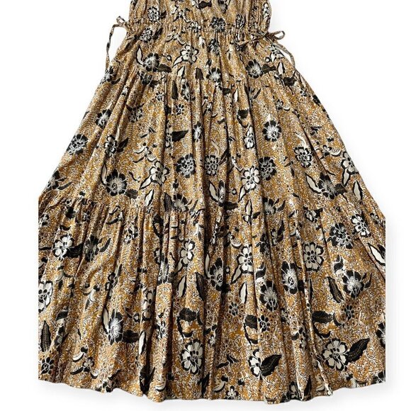 New with tag, ULLA JOHNSON Zuma Printed Tie-front Midi Dress In Amber Size 2 - Picture 10 of 16